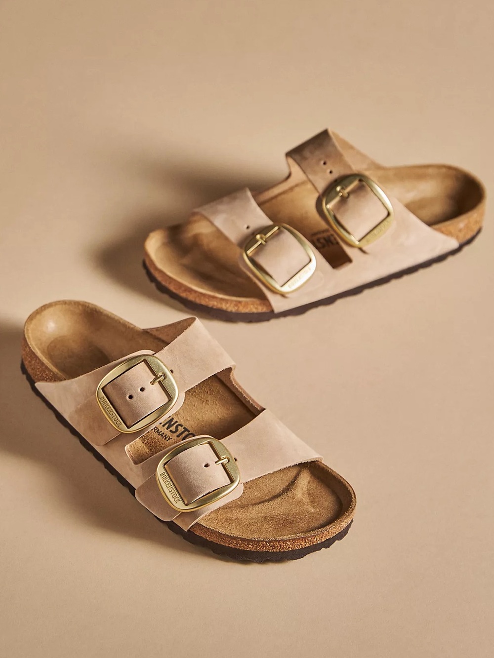 Birkenstock Arizona Big Buckle Nubuck Sandals in Sandcastle NWT